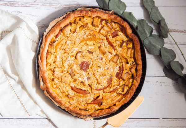 Quiche vegan au tofu soyeux, saveur provençale (sans œufs)